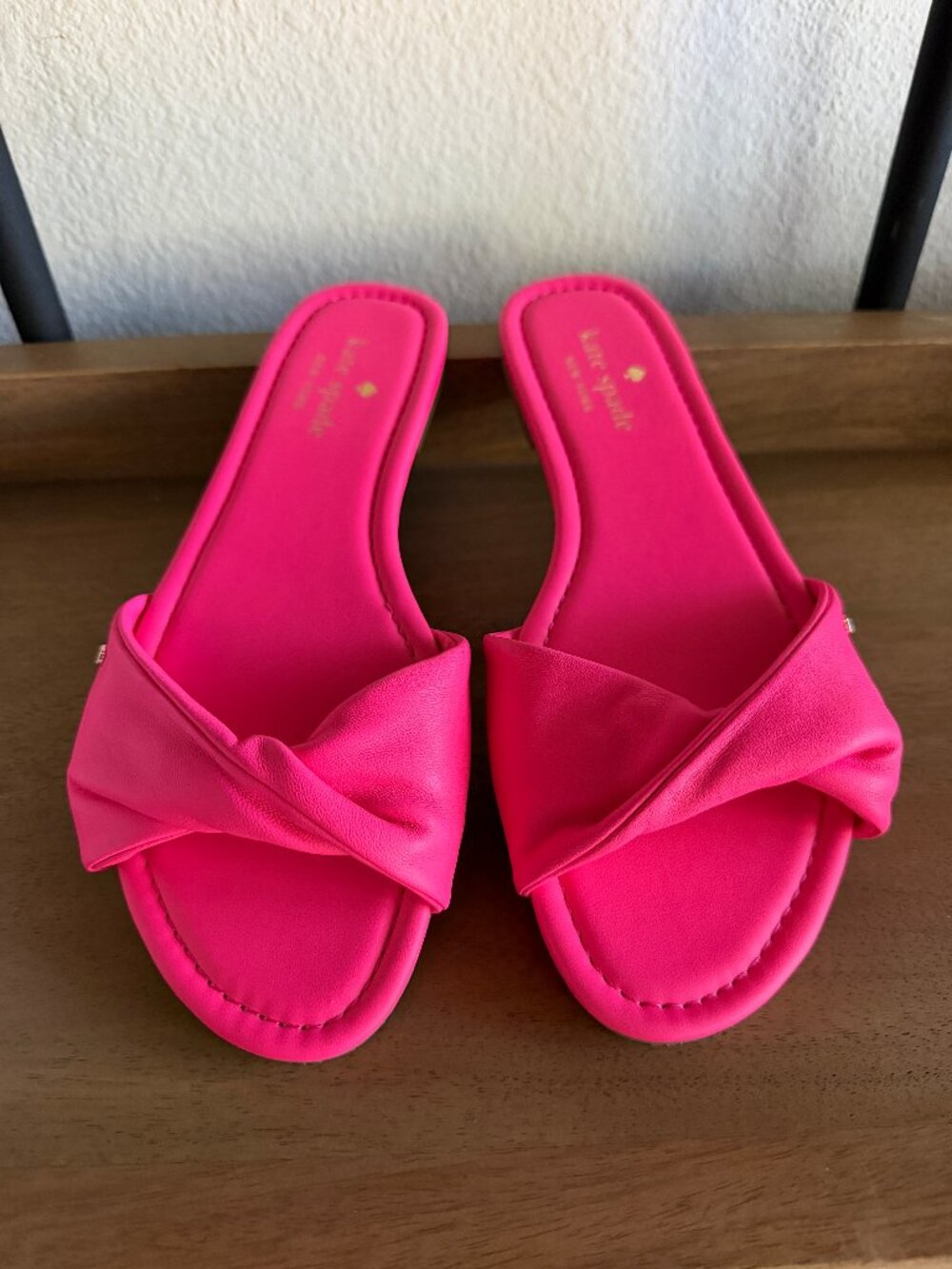 Kate Spade Miley pink leather twist slide sandals NEW Various Sizes